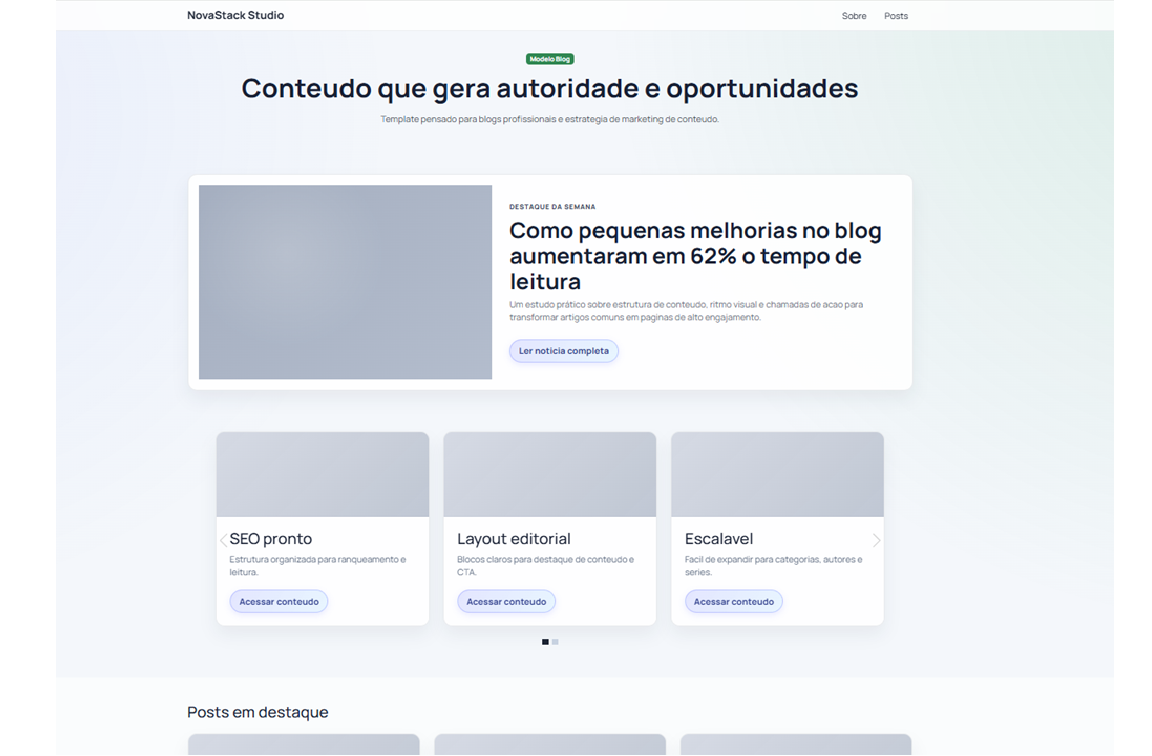Modelo blog profissional